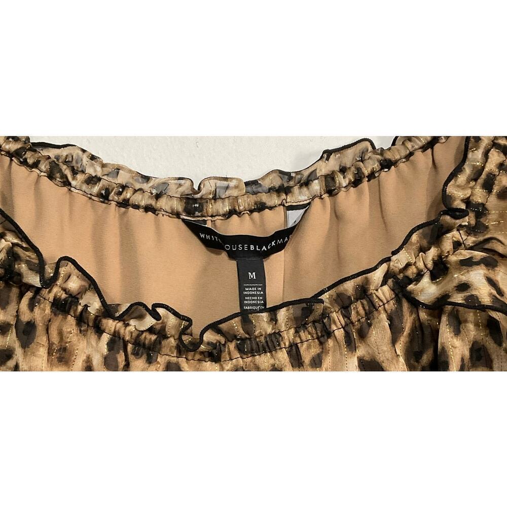 NWT White House Black Market Top Leopard Off-The-Shoulder Capelet Medium Sheer - Picture 4 of 6